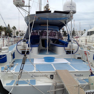 Customer photo bespoke showing boat gangway net and netting around railings.