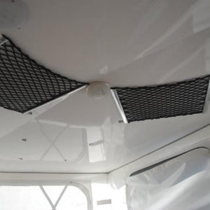 Custom-made elastic nets for the roof of a boat (customer photo).