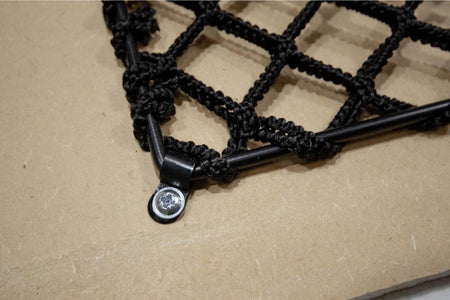 P Clip in use on a metal frame elastic net.