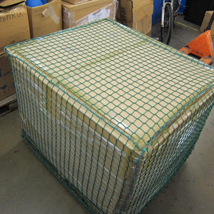 Dark green pallet cover net.