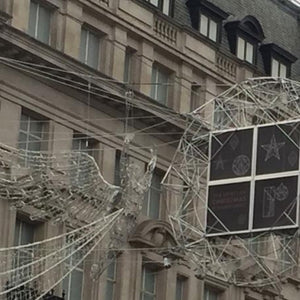 Photo of our netting in use on Christmas lighting installations on Regent Street.
