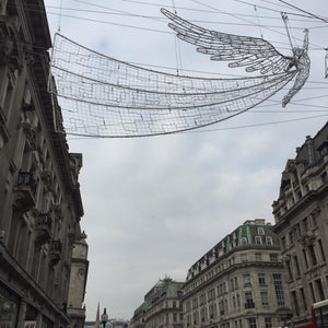 Photo of our netting in use on Christmas lighting installations on Regent Street.