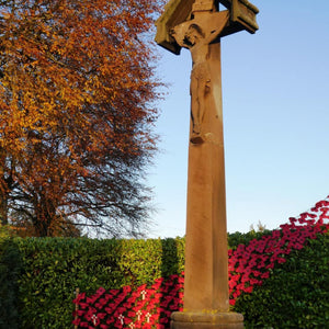 Customer photo of a custom-made net incorporated into their Remembrance Day poppy display.