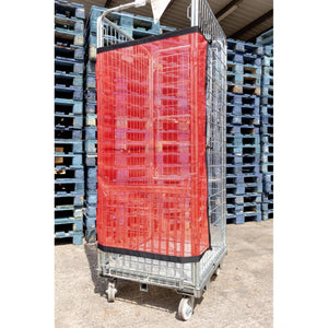 Roll cage storage net cover in red.