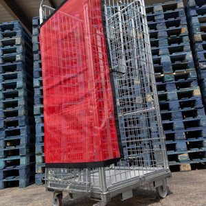 Bespoke red mesh roll cage cover.
