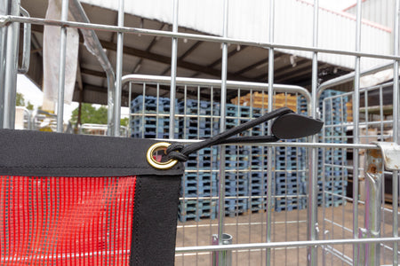 Plastic bungee hook in use.