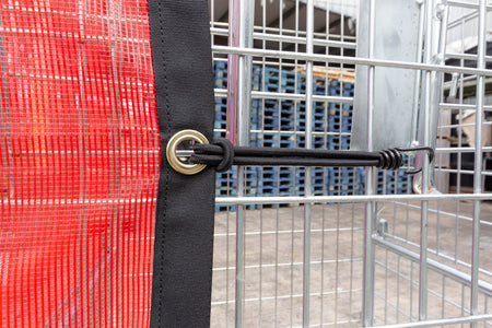 Metal bungee hook in use.