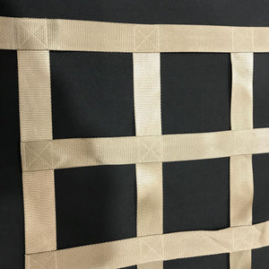 Custom tan colour webbing cargo net.