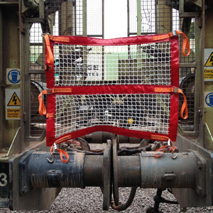Bespoke cargo net to act as a safety barrier (customer photo).