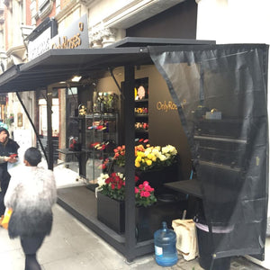 Bespoke windbreak netting for a florist (customer photo).