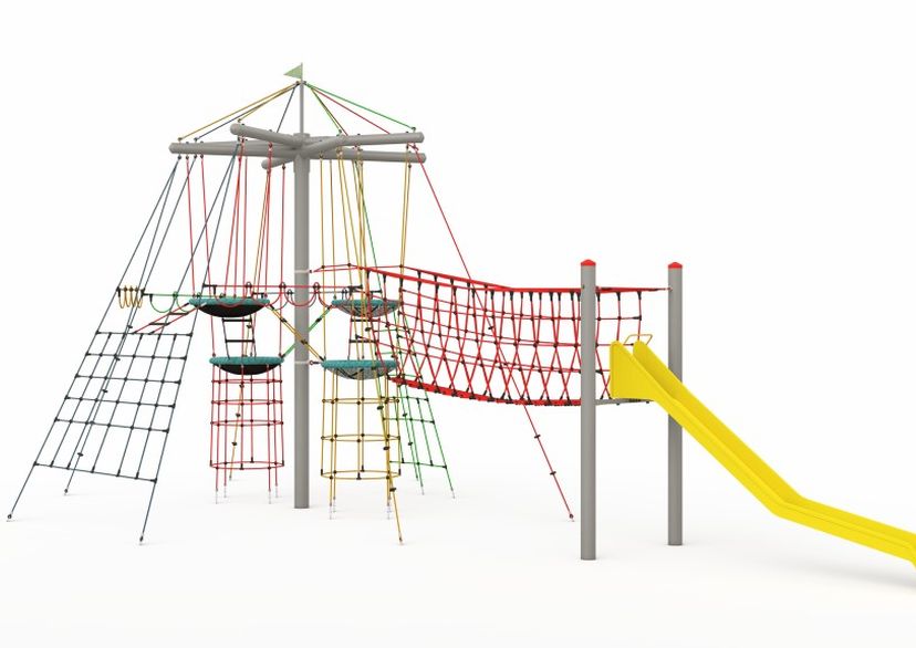 Bird Nest Tree with Bridge and Stainless Steel Slide - Made in Germany