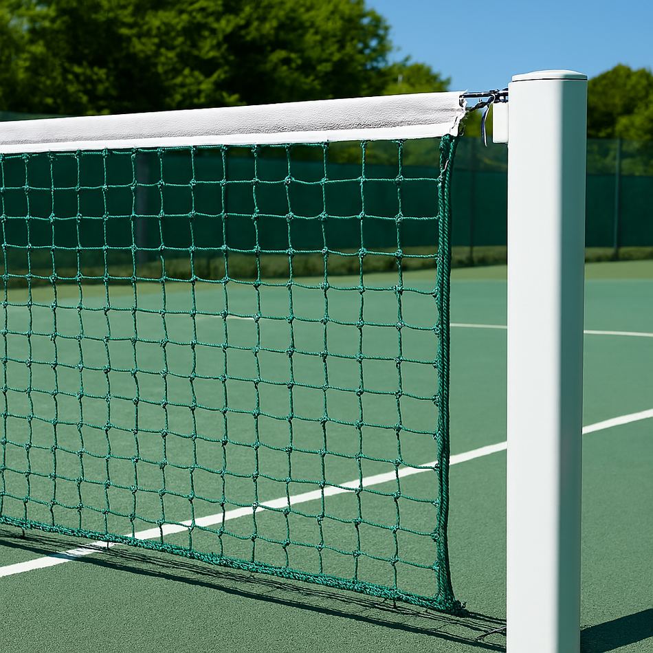 3.5mm Green Braided Knotted Tennis Net - 12.72m x 1.07m