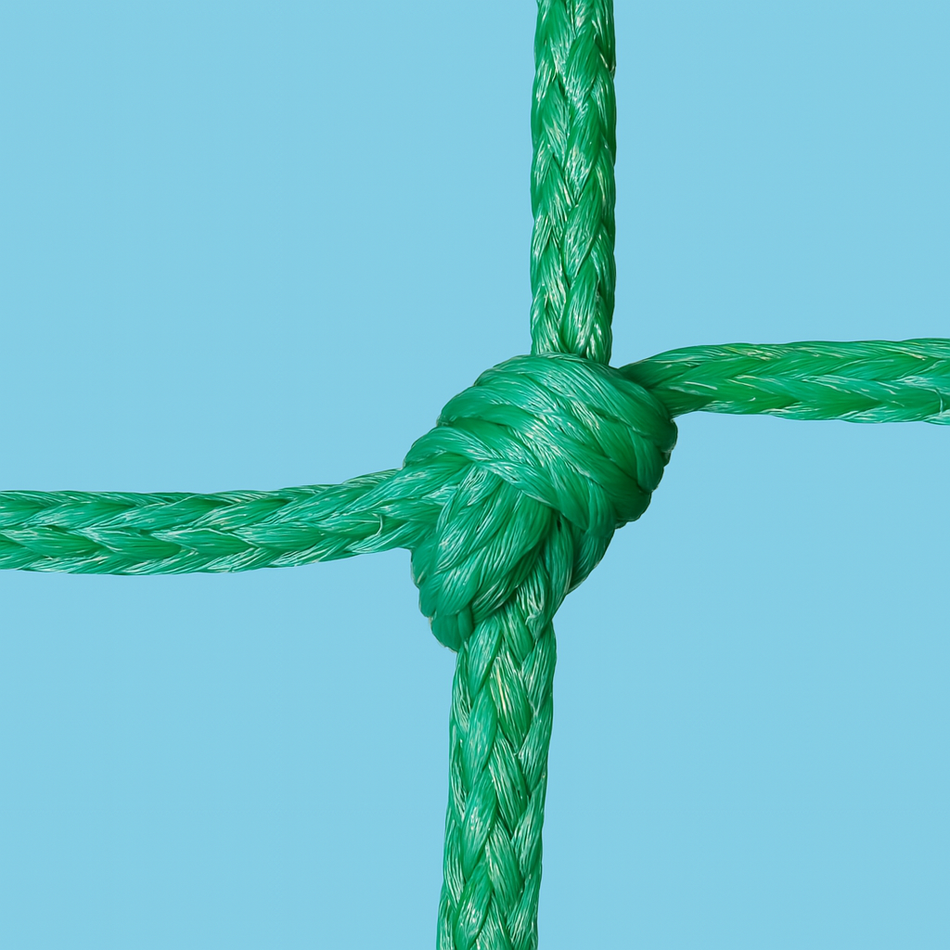 3.5mm Green Braided Knotted Tennis Net - 12.72m x 1.07m