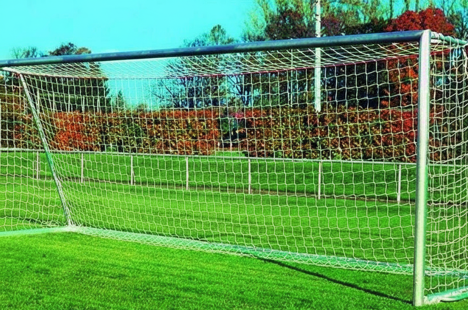 Pair of Full size International Style Football Goal Nets 24ft x 8ft - 3mm Diameter