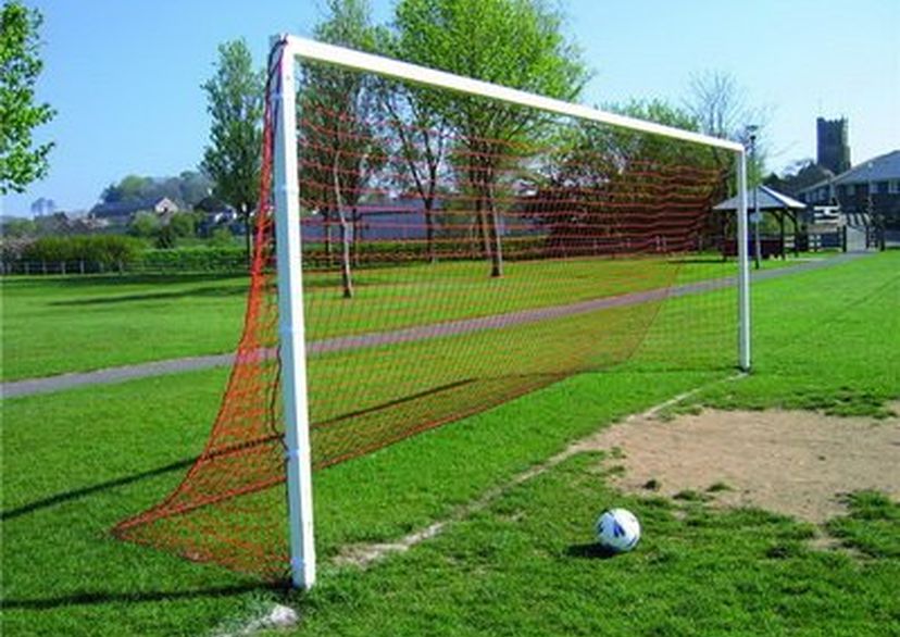 Pair of Full Size Straight Back Football Goal Nets 24ft x 8ft - 2.3mm Diameter - Made in UK