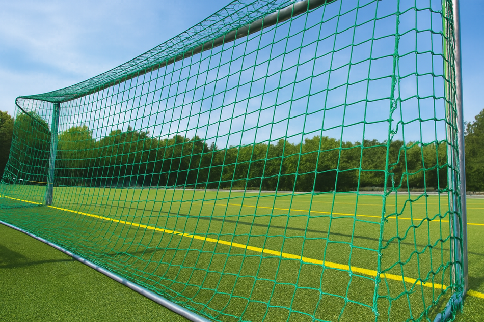 Pair of Full Size International Football Goal Nets 24ft x 8ft - 2.3mm Diameter