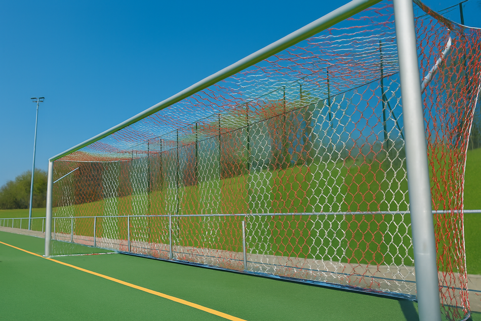 Pair of Full Size Box Style Football Goal Nets - 2 Colour Hexagonal Mesh - 3.5mm Diameter