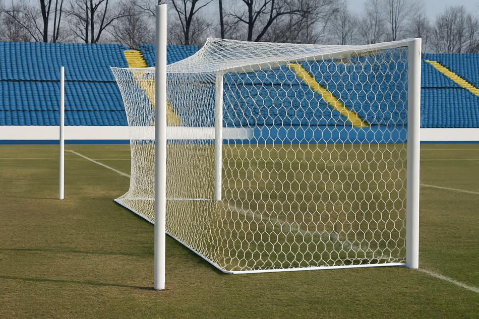 Pair of Full Size Box Style Football Goal Nets 24ft 7in x 8ft 2in - Hexagonal Mesh