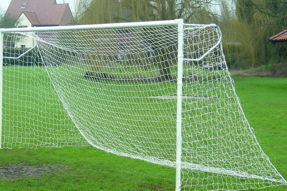 Pair of Full Size Biodegradable Continental Football Goal Net 24ft 7in x 8ft 2in - 4mm Diameter