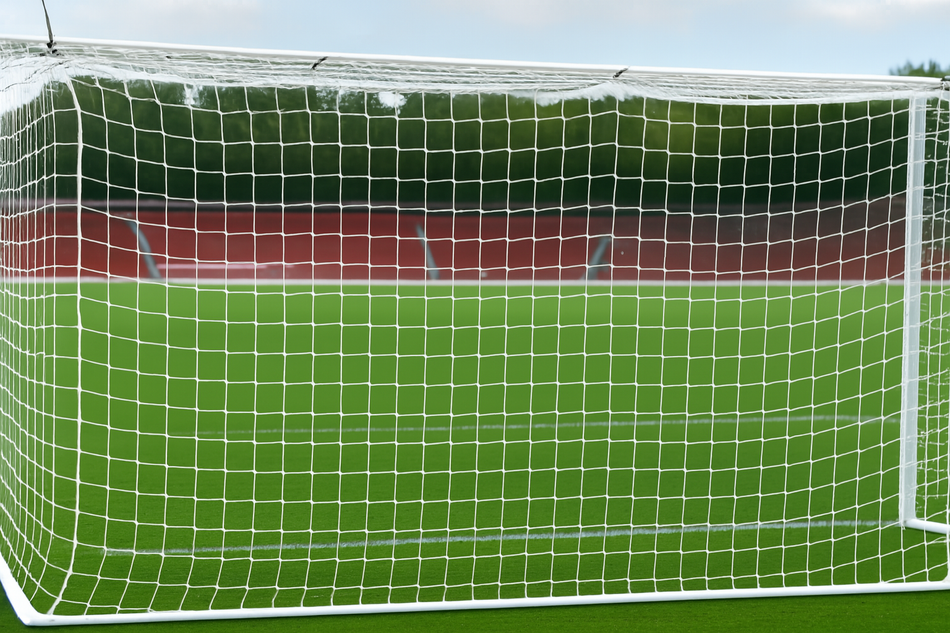 Pair of Full Size Biodegradable Box Style Football Goal Nets 24ft 7in x 8ft 2in - 4mm Diameter