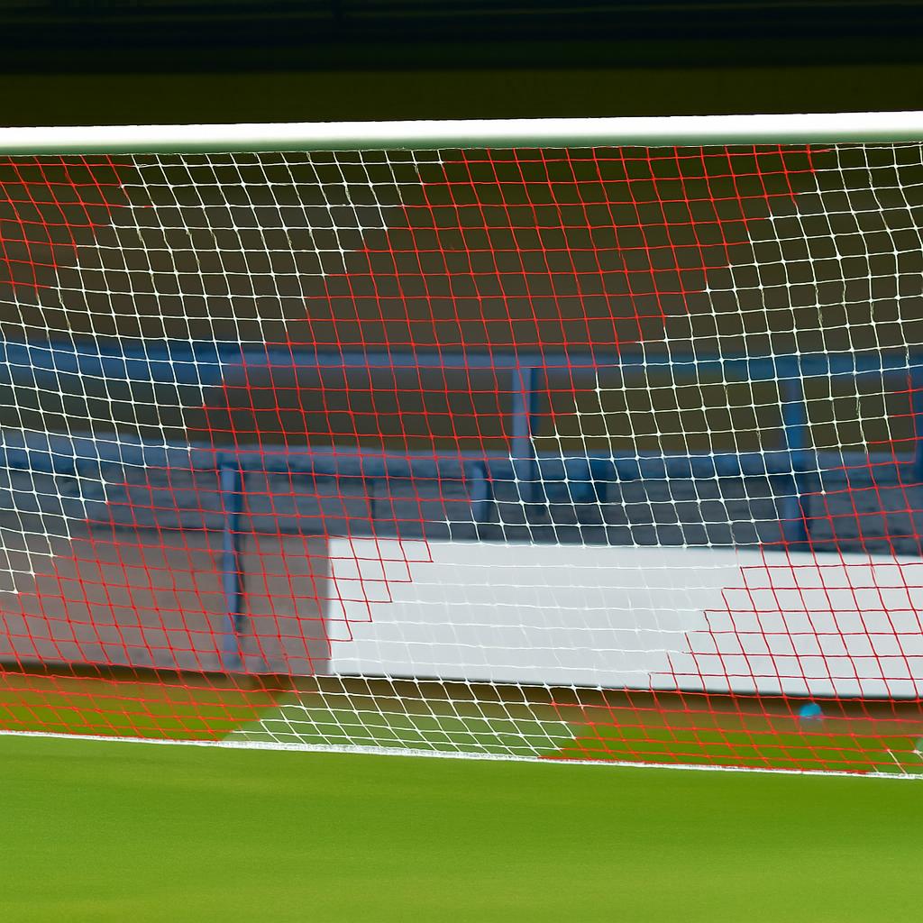Pair of Full Size Diagonal Stripe Football Goal Nets 24ft x 8ft | Nets4You