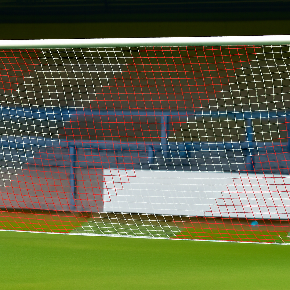 Pair of Full Size Diagonal Stripe Football Goal Nets 24ft x 8ft