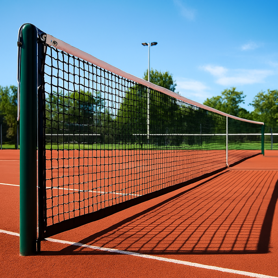 3mm Knotted Polyethylene Tennis Net With Reinforced Surround - 12.72m x 1.07m