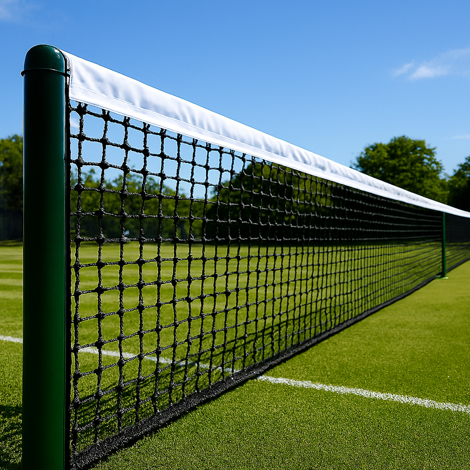 Single 3.5mm Braided Tennis Net 12.8m Long With Premium Polyester Headband