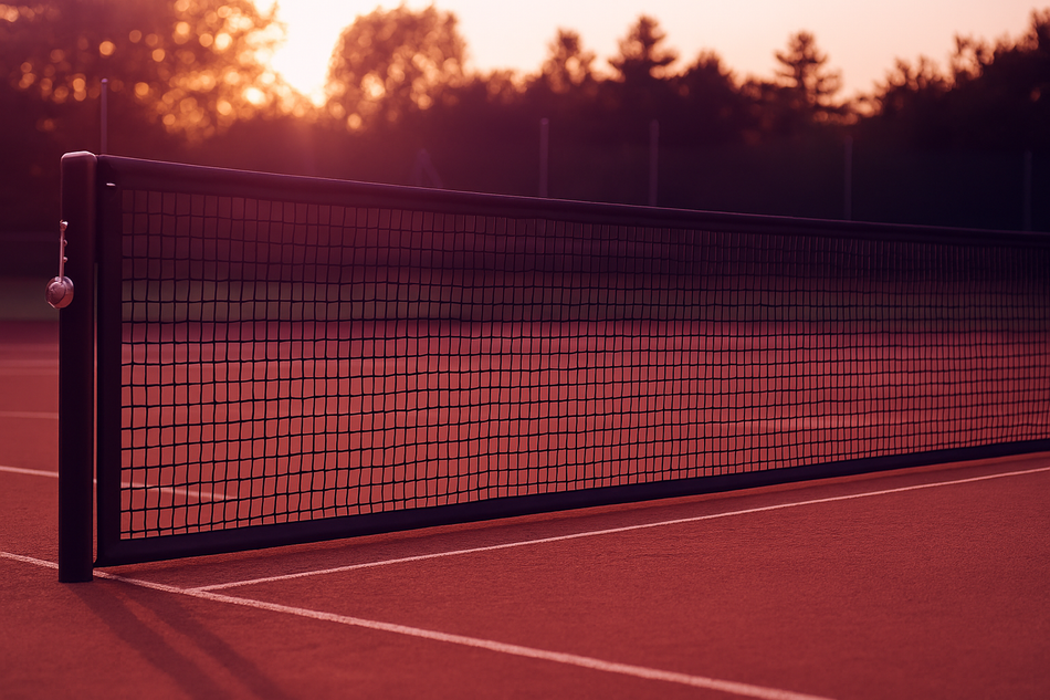 Single 3mm Knotless Polypropylene Tennis Net 12.72m x 1.07m With All Sides Taped