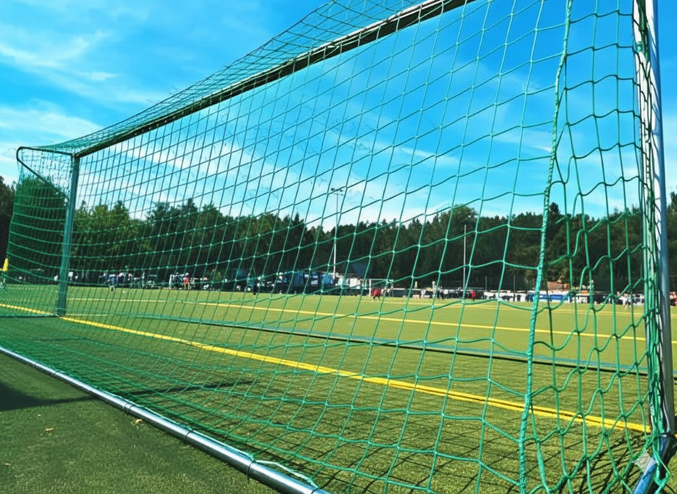 Single Full Size Continental Heavy Weight Football Goals Nets 24ft 7in x 8ft 3in - 5mm Diameter