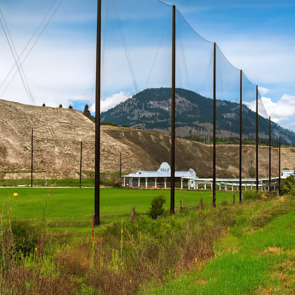 Mid-weight golf ball stop netting with 25mm knotless polypropylene mesh and reinforced selvedge edge for driving ranges and practice areas