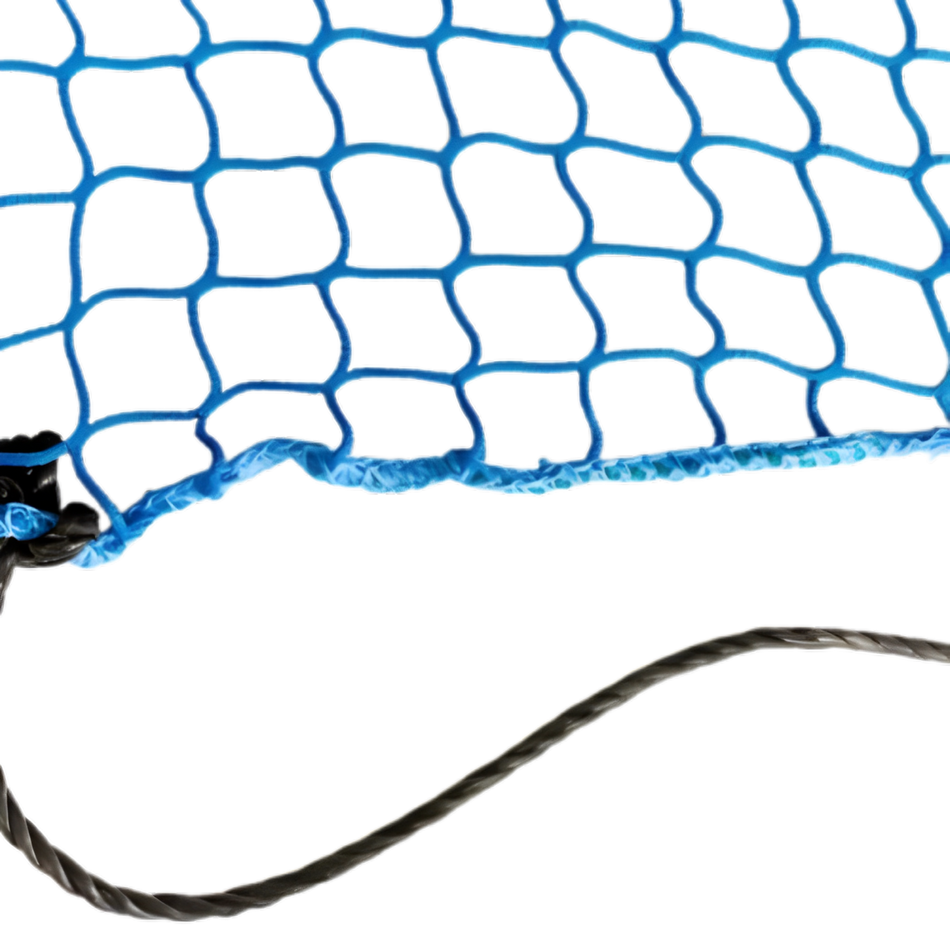 Heavy Duty Cargo Net Blue 4.5m x 2m With White Rope Ties 45mm mesh