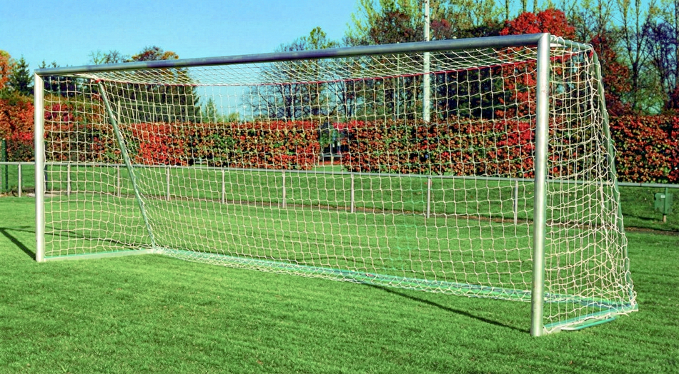Pair of Full Size International Style Football Goal Nets 24ft x 8ft - 3mm Diameter
