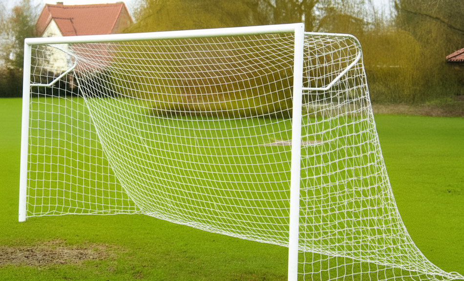 Single Full Size Continental Football Goal Net 24ft 7in x 8ft 2in - 3mm Diameter