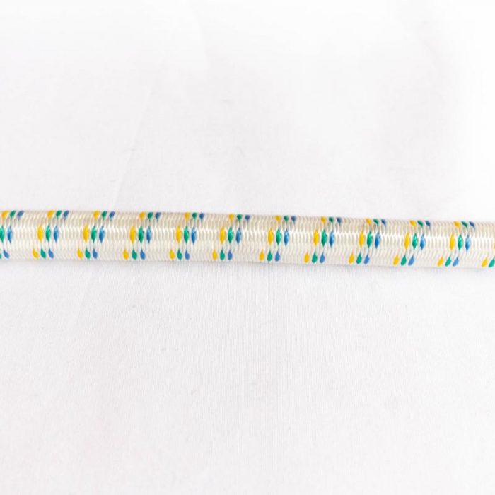 10mm Bungee / Shock Cord White with Colour Fleck 50m Roll