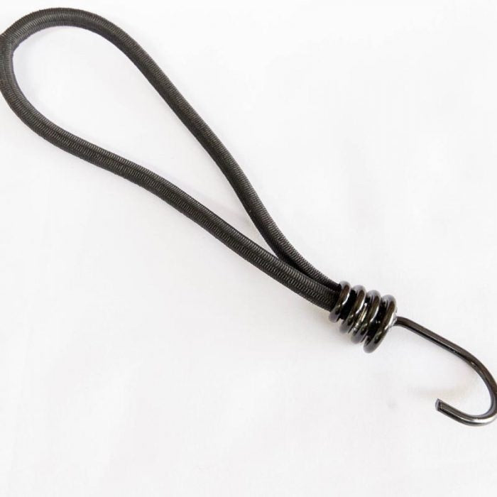 Heavy Duty Elasticated Hooked Loop Black (Pack of 10)