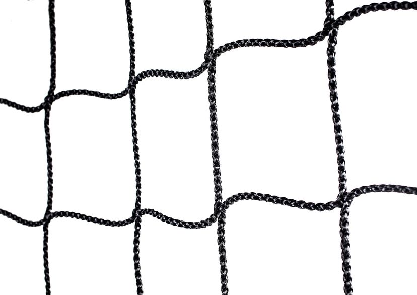 Single Full Size Continental Football Goal Net 24ft 7in x 8ft 2in - 2 Colour Vertical Stripe - Made in UK