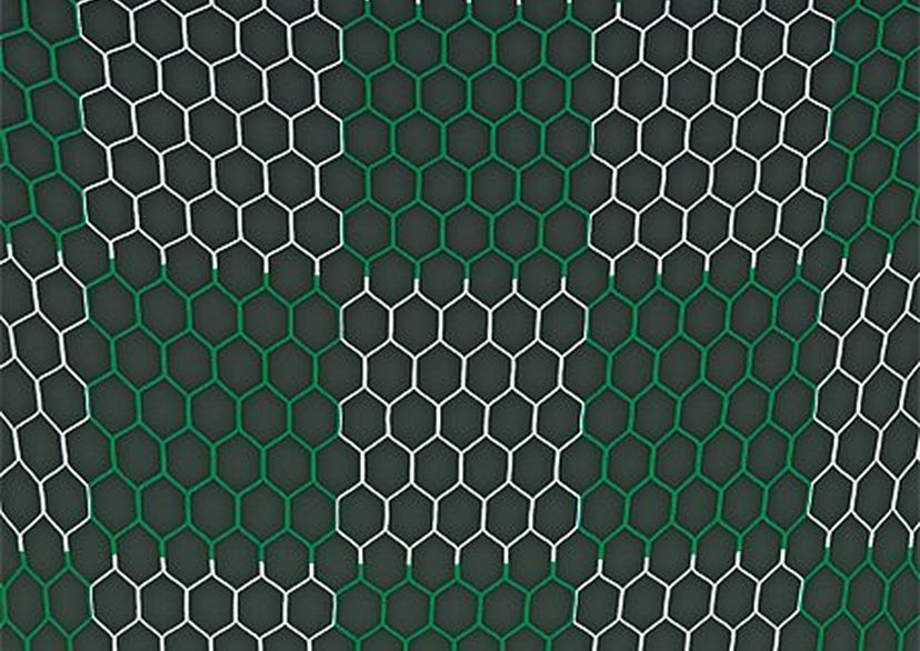 Pair of Full Size Continental Football Goal Nets 24ft 7in x 8ft 2in - Hexagonal Mesh, Chequered Pattern - 3.5mm Diameter - Made in UK