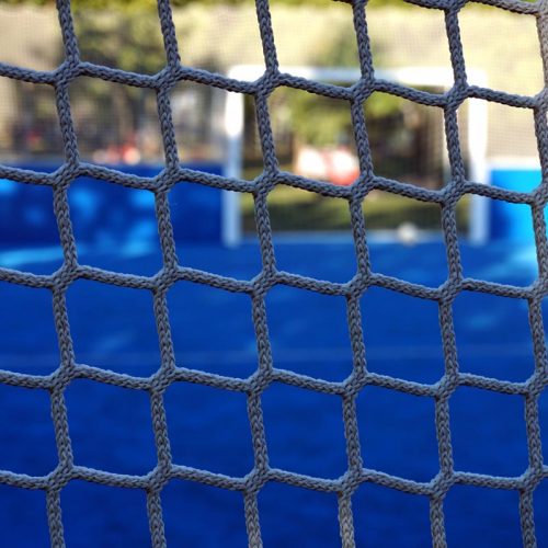 Knotless black sports perimeter netting
