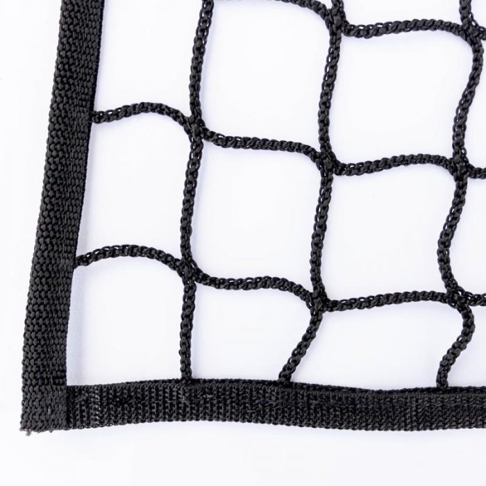 Black knotless netting with webbing border