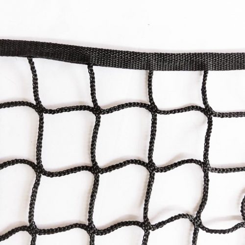 Black knotless netting with black webbing border