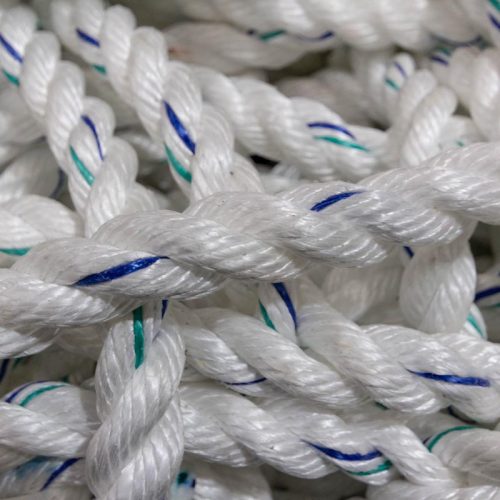 Close up of white rope net
