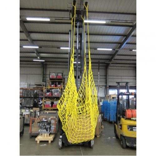 Yellow hoist net in use