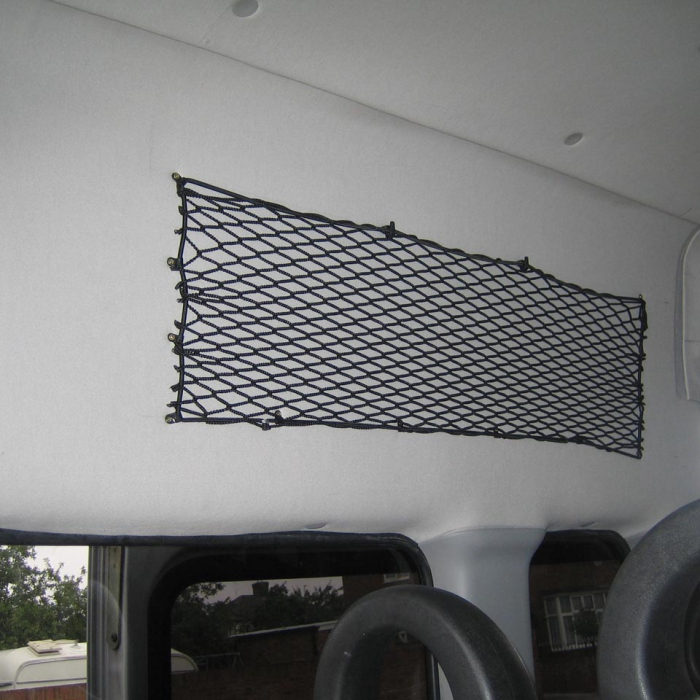 Bespoke elastic net to create storage space on the inside of a van